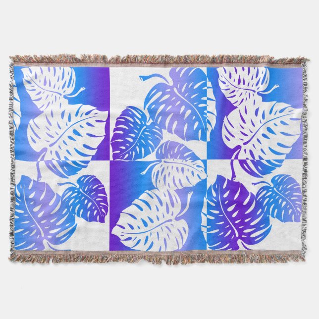 Makua Monstera Hawaiian Stripe Blend Blankets Filt (Framsidan)