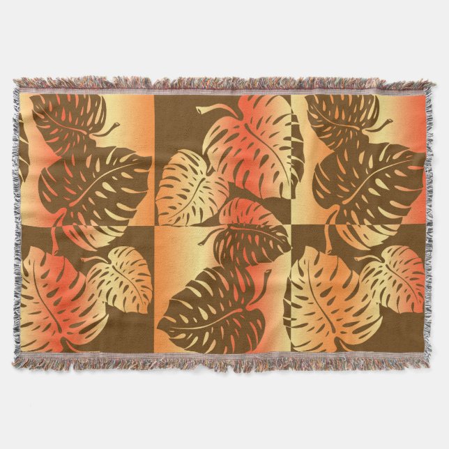 Makua Monstera Hawaiian Stripe Blend Blankets Mysfilt (Framsidan)