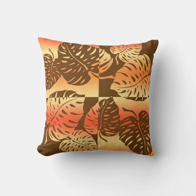 Makua Monstera Hawaiian Stripe Blend Pillows Kudde (Framsida)
