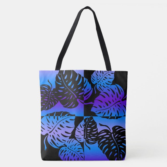 Makua Monstera Tropical Hawaiian Blend Beach Bag Tygkasse (Framsida)