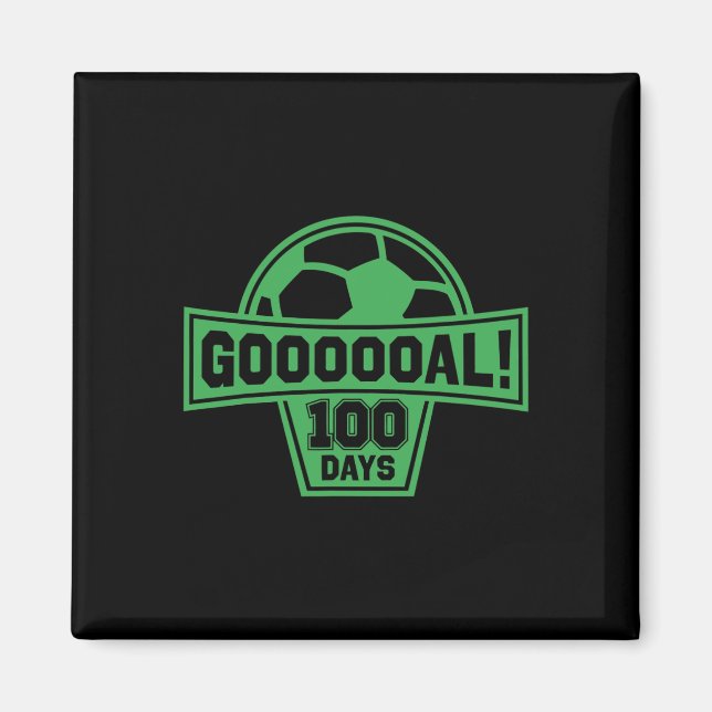 Mål! 100 skoldagar fotboll 100:e skoldagen magnet (Framsidan)