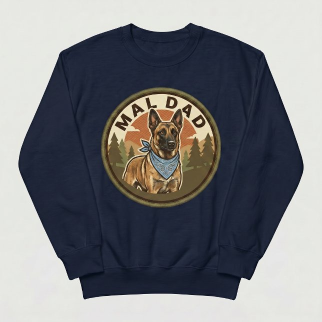 Mal Dad Crewneck Belgisk Malinois Hund Maligator Lång Ärmad Tröja (Skapare uppladdad)