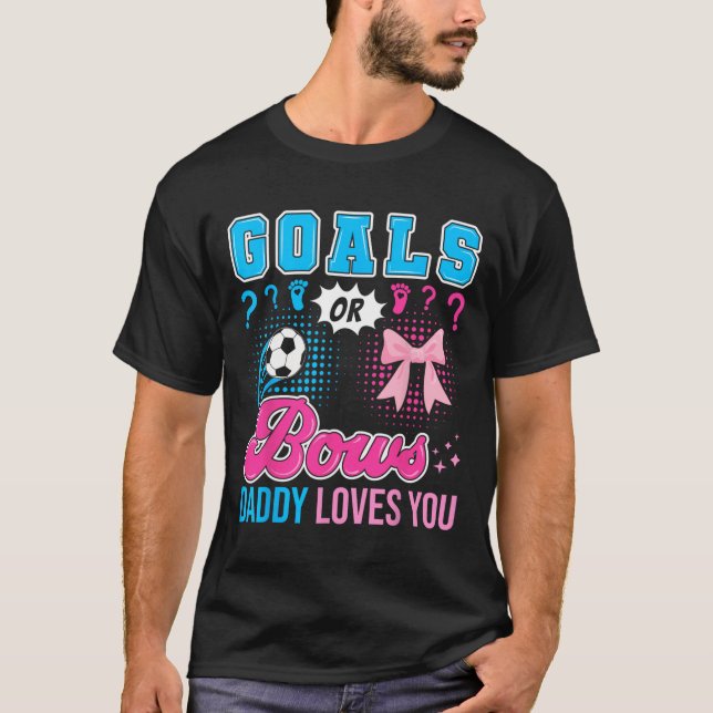 Mål eller bågar Pappa älskar dig Könsbestämmande f T Shirt (Framsida)