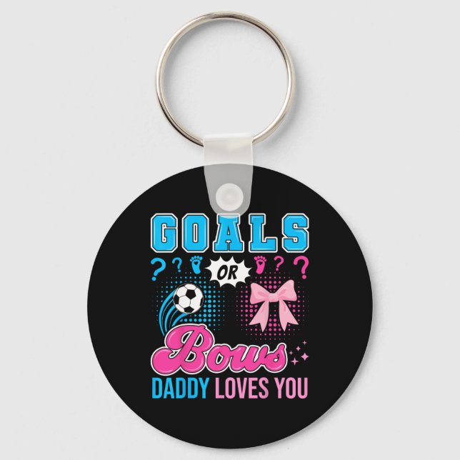 Mål eller bågar Pappa älskar dig Könsbestämning fo Nyckelring (Framsida)