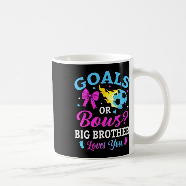 Mål eller bågar Storebror älskar dig fotboll kön  Kaffemugg (Höger)