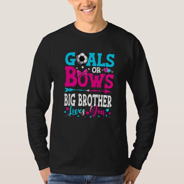 Mål eller Bows Big Brother Kärlek You Gender Revea T Shirt (Framsida)
