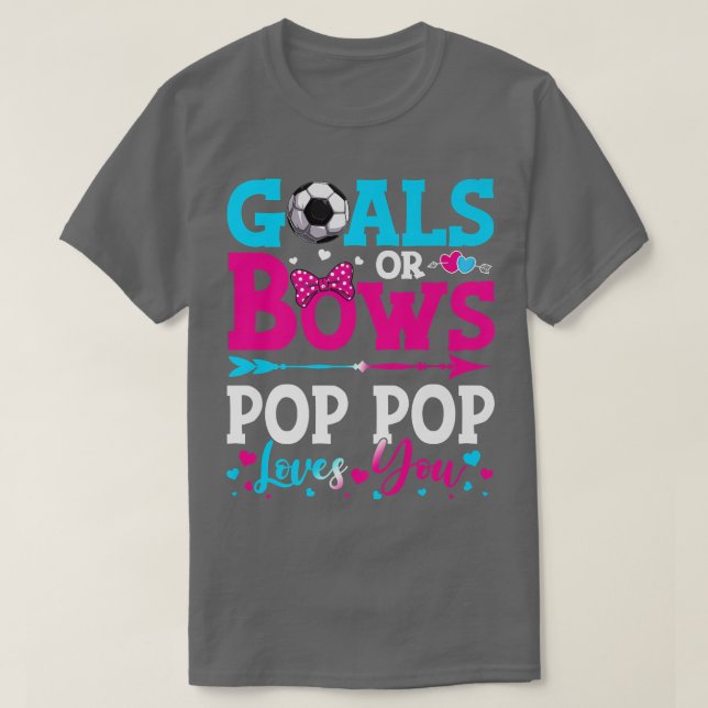 Mål eller Bows Funny Pop Kärlek du Gender Revea T Shirt (Design framsida)