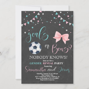 Mål eller Bows Gender Reveal Party Inbjudningar