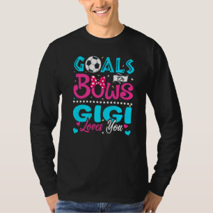 Mål eller Bows Gigi Kärlek du Gender Reveal Baby T Shirt