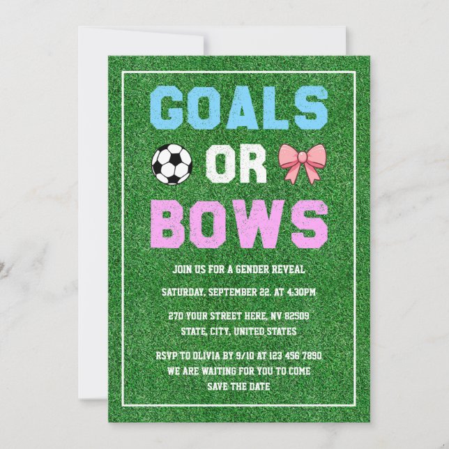 Mål eller Gender av fotbollsmatcher Inbjudningar (Framsida)