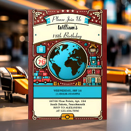 Mål för blend Travel Cabin Beach 32:a födelsedagen Inbjudningar