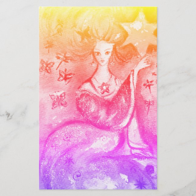 MÅL FÖR BORTTAPPADENS SKADOWS/STAR Gults Rosa Brevpapper (Framsida)