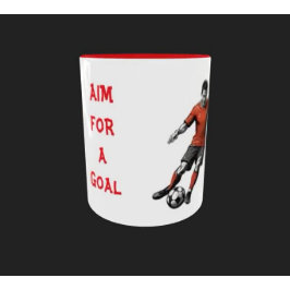 Mål för en målfotboll mugg