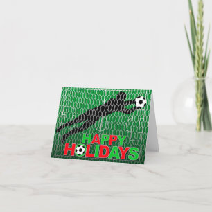 Mål för glad helgfotbollfält helgkort
