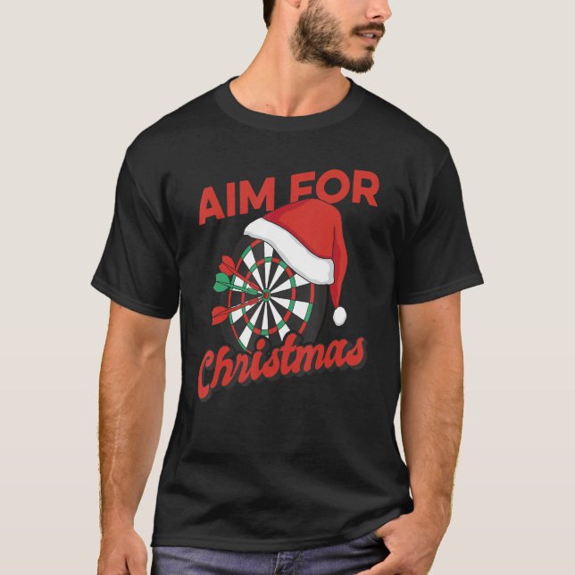 Mål för julspelaren Darts Dartboard Bull T Shirt (Framsida)
