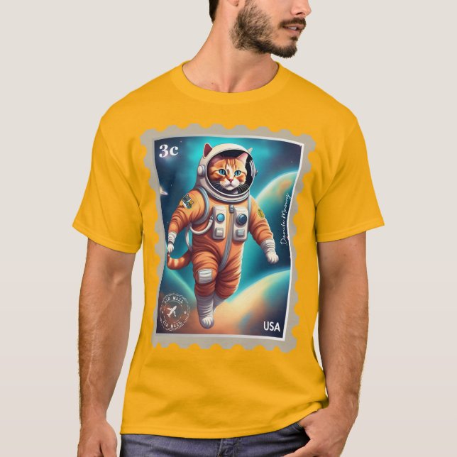 Mål för måne-kattunge astronaut T-Shirt (Framsida)