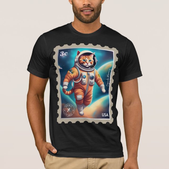 Mål för måne-kattunge astronaut T-Shirt (Framsida)