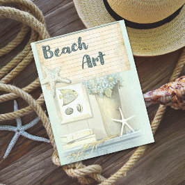 Mål för Retro Beach Art-objekt Vykort