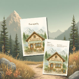Mål för Rustic Mountain Monogram bröllop OSA Kort