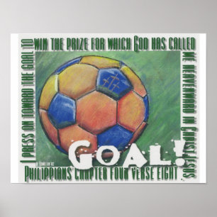 Mål! Fotbollaffisch Poster