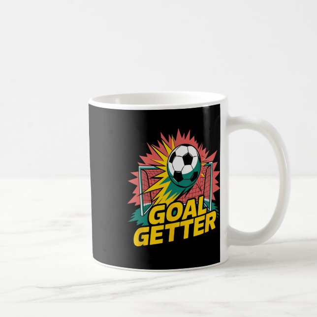 Mål Getter Fotboll Attack Skott Energi Tecknad Sti Kaffemugg (Höger)