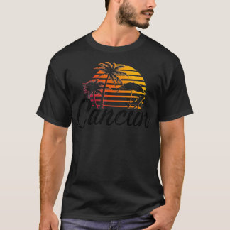 Mål Gi för Cancun Mexico Beach Handflatan Träd Par T Shirt