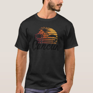 Mål Gi för Cancun Mexico Beach Handflatan Träd Par T Shirt
