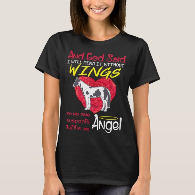 Mål hästängel utan vingar Husdjur s T Shirt (Framsida)