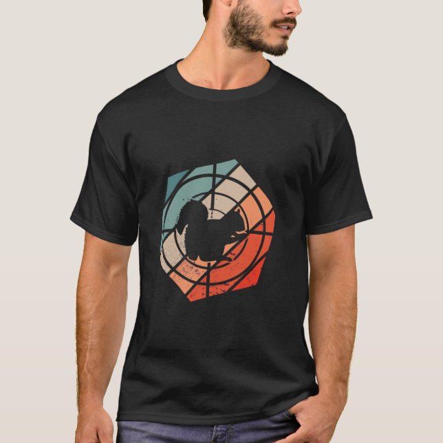 Mål Hexa Squirrel Hunter Retro Squirrel H T Shirt (Framsida)