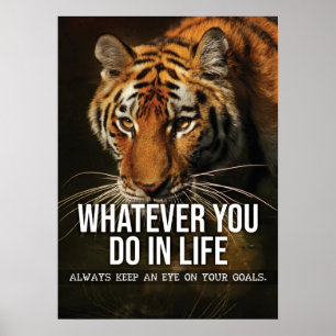 Mål - Hustle, Gym, Success - Tiger Motivational Poster