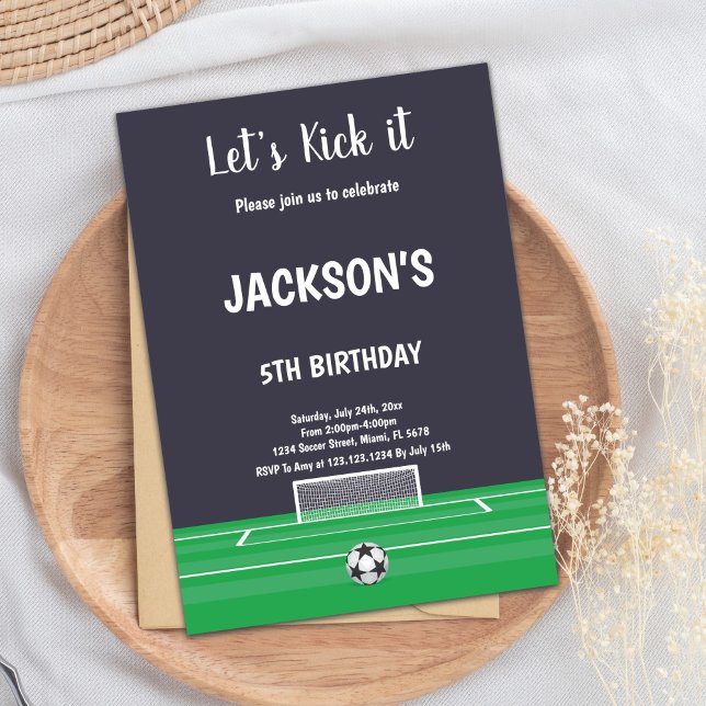 Mål! Inbjudan till sommardag (Goal Soccer Birthday Invitations)