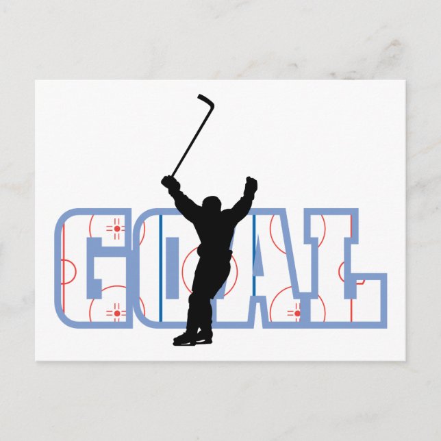 Mål - ishockeyställning - sportgåvor vykort (Framsida)