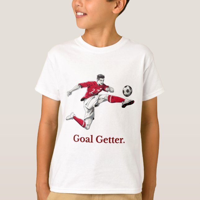 "Mål Maktare" Inspirerande Fotbollströja T Shirt (Framsida)