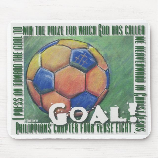 Mål! mousepad för scripturefotbollboll musmatta (Framsidan)