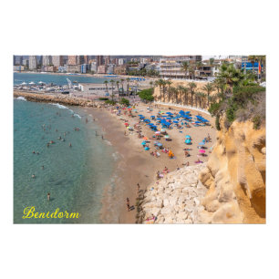 Mal Pas Beach, Benidorm, Costa Blanca, Spanien Fototryck