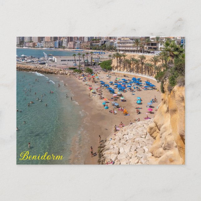 Mal Pas Beach, Benidorm, Costa Blanca, Spanien Helg Vykort (Framsida)