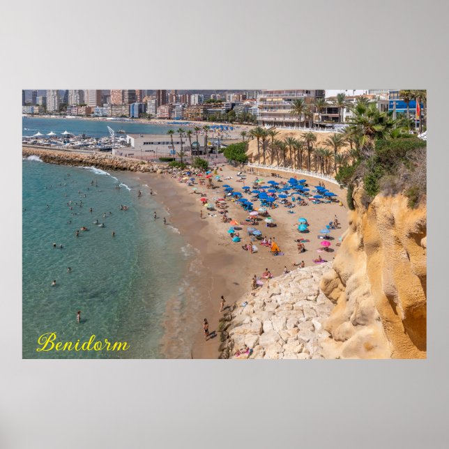 Mal Pas Beach, Benidorm, Costa Blanca, Spanien Poster (Framsidan)