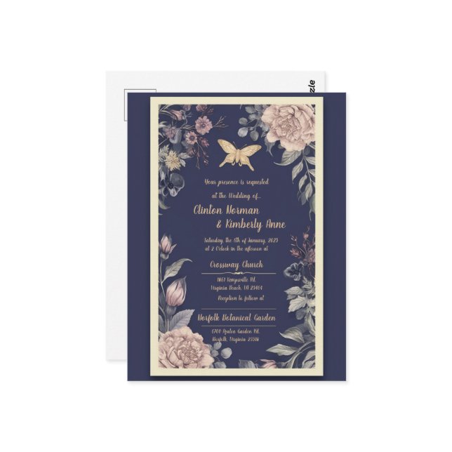 Mål, Ros & Tistel Bröllopskort II Vykort (Fram/Back In Situ)