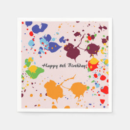Måla 8:e Födelsedagsfesten färglöst Stänk Pappersservett