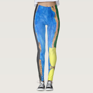 Måla att lägga benen på ryggen leggings