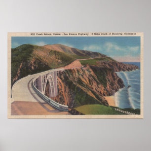 Mala bäck överbryggar på San Simeon Hwy nära Poster