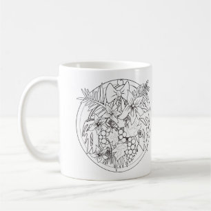 Måla bilden själv ett tropiskt mönster kaffemugg