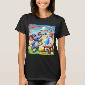 Måla bort Stressa - Färgfull elefantkonst T Shirt