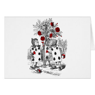 Måla de röda ro hälsningskort