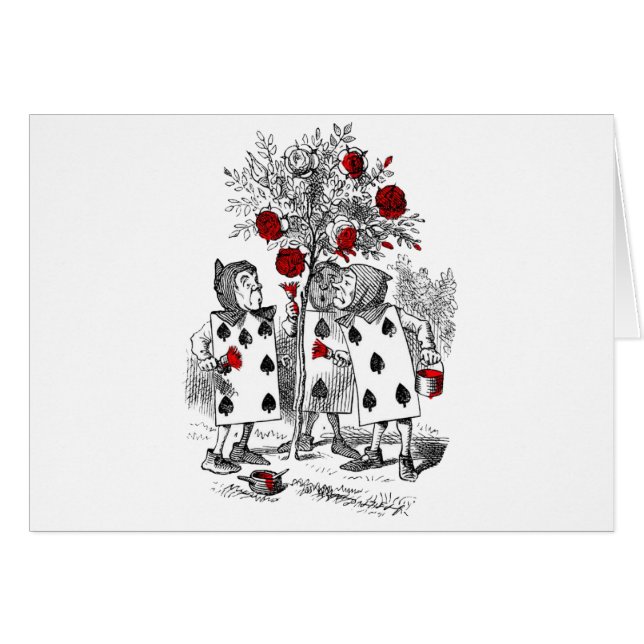 Måla de röda ro hälsningskort (Framsidan Horizontal)