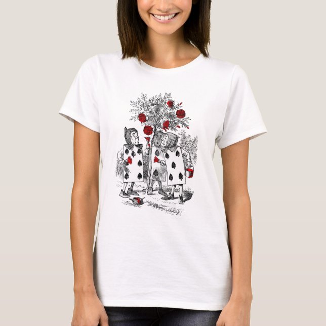 Måla de röda ro t-shirt (Framsida)