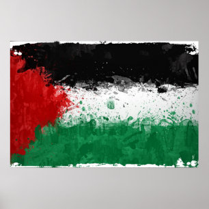 Måla den konstGrungePalestina flagga Poster