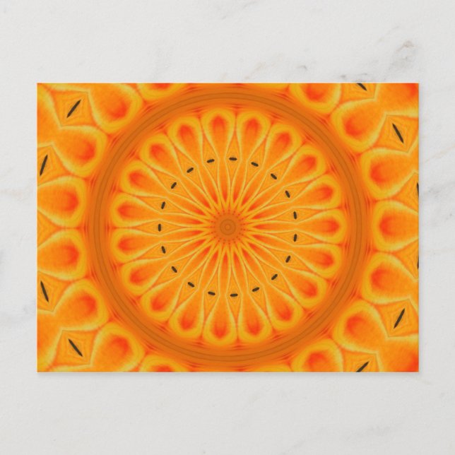 Måla den orange - färsk mandala art vykort (Framsida)