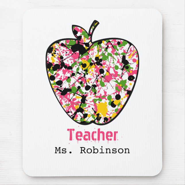 Måla den SplatterApple lärare Mousepad Musmatta (Framsidan)