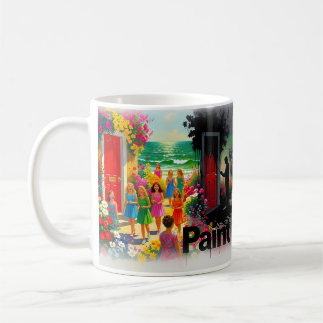 Måla den svart — Från glädje till sorg Kontrastmug Kaffemugg (Vänster)